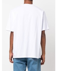 T-shirt à col rond imprimé blanc MAISON KITSUNÉ