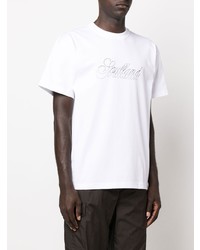 T-shirt à col rond imprimé blanc Soulland