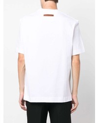 T-shirt à col rond imprimé blanc Zegna