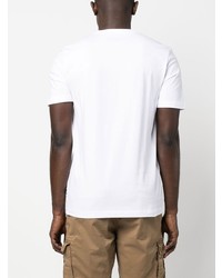 T-shirt à col rond imprimé blanc BOSS