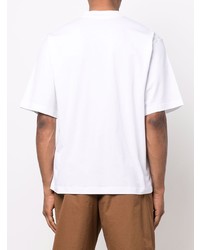 T-shirt à col rond imprimé blanc Marni