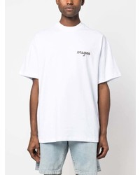 T-shirt à col rond imprimé blanc MSGM