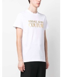 T-shirt à col rond imprimé blanc VERSACE JEANS COUTURE