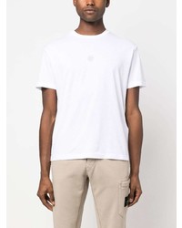 T-shirt à col rond imprimé blanc Stone Island