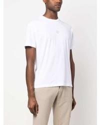 T-shirt à col rond imprimé blanc Stone Island