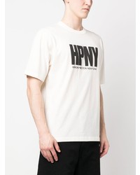 T-shirt à col rond imprimé blanc Heron Preston