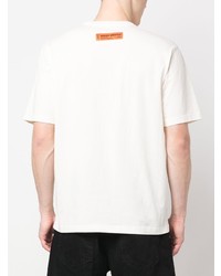 T-shirt à col rond imprimé blanc Heron Preston