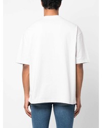 T-shirt à col rond imprimé blanc Balenciaga