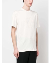 T-shirt à col rond imprimé blanc Giorgio Armani