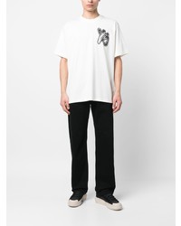 T-shirt à col rond imprimé blanc Y-3