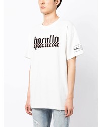 T-shirt à col rond imprimé blanc Haculla