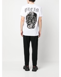 T-shirt à col rond imprimé blanc Philipp Plein