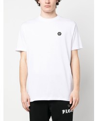 T-shirt à col rond imprimé blanc Philipp Plein