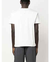 T-shirt à col rond imprimé blanc Stone Island Shadow Project