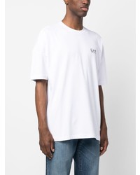 T-shirt à col rond imprimé blanc Ea7 Emporio Armani