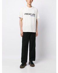 T-shirt à col rond imprimé blanc MONCLER GRENOBLE