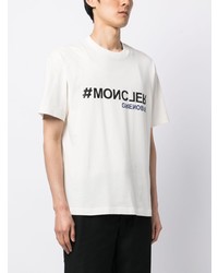 T-shirt à col rond imprimé blanc MONCLER GRENOBLE