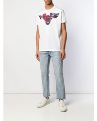 T-shirt à col rond imprimé blanc DSQUARED2