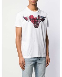 T-shirt à col rond imprimé blanc DSQUARED2