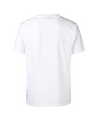 T-shirt à col rond imprimé blanc Moschino