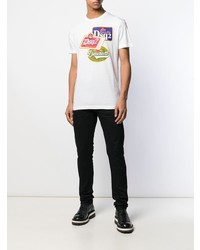 T-shirt à col rond imprimé blanc DSQUARED2