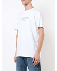 T-shirt à col rond imprimé blanc A.P.C.