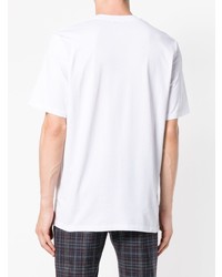 T-shirt à col rond imprimé blanc MSGM