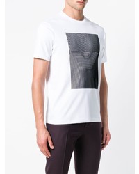 T-shirt à col rond imprimé blanc Emporio Armani