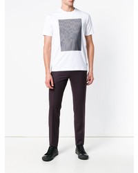 T-shirt à col rond imprimé blanc Emporio Armani