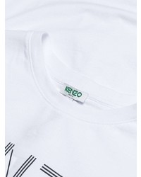 T-shirt à col rond imprimé blanc Kenzo