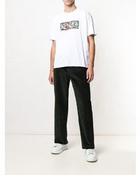 T-shirt à col rond imprimé blanc Kenzo