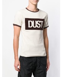 T-shirt à col rond imprimé blanc Dust