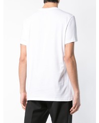 T-shirt à col rond imprimé blanc Balmain