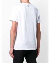 T-shirt à col rond imprimé blanc Billionaire