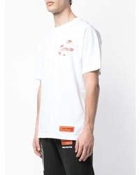 T-shirt à col rond imprimé blanc Heron Preston