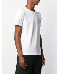 T-shirt à col rond imprimé blanc Dust