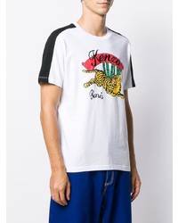 T-shirt à col rond imprimé blanc Kenzo