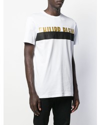 T-shirt à col rond imprimé blanc Philipp Plein