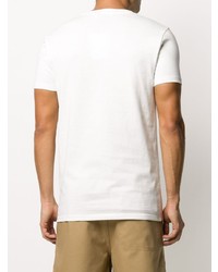 T-shirt à col rond imprimé blanc Lanvin