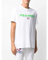 T-shirt à col rond imprimé blanc Polo Ralph Lauren