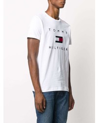 T-shirt à col rond imprimé blanc Tommy Hilfiger