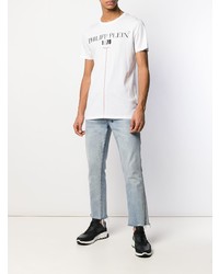 T-shirt à col rond imprimé blanc Philipp Plein