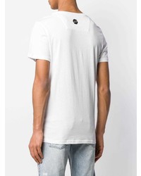 T-shirt à col rond imprimé blanc Philipp Plein