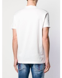 T-shirt à col rond imprimé blanc DSQUARED2