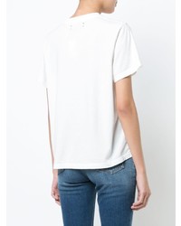 T-shirt à col rond imprimé blanc Amiri