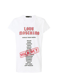 T-shirt à col rond imprimé blanc Love Moschino