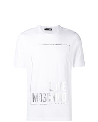 T-shirt à col rond imprimé blanc Love Moschino