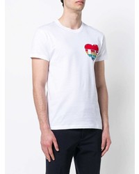 T-shirt à col rond imprimé blanc Valentino