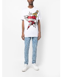 T-shirt à col rond imprimé blanc Philipp Plein