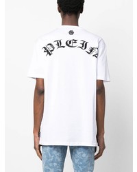 T-shirt à col rond imprimé blanc Philipp Plein